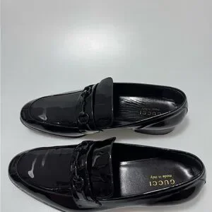 Gucci | Shoes | Gucci Ed Leather Moccasins Black Mens Size 4  display picture 3